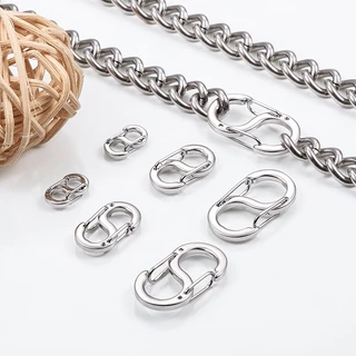 ขัดสแตนเลส S-Buckle Double-headed ฤดูใบไม ้ ผลิหัวเข ็ มขัด diy เครื ่ องประดับสร ้ อยข ้ อมือสร ้ อยคออุปกรณ ์ เสริม