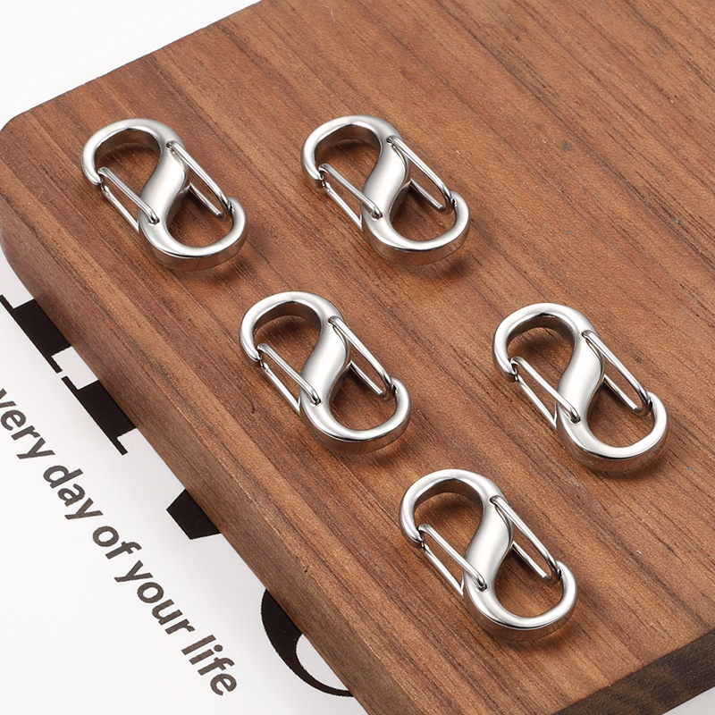 ขัดสแตนเลส S-buckle Double-headed Spring Lock diy เครื ่ องประดับสร ้ อยข ้ อมือสร ้ อยคออุปกรณ ์ เสริม