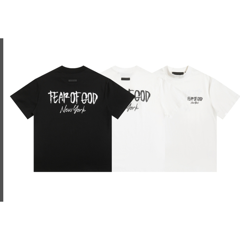 Fog double line ESSENTIALS เสื ้ อยืดรุ ่ นลิมิเต ็ ดพร ้ อมเสื ้ อยืดแขนสั ้ นคอกลมพิมพ ์ ลาย