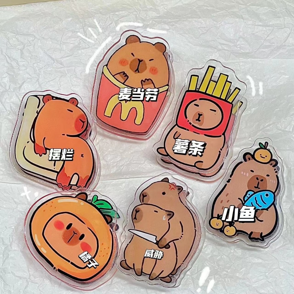 คลิปหนีบกระดาษ Capybara น ่ ารักคลิป PP อะคริลิคสร ้ างสรรค ์ เครื ่ องเขียน