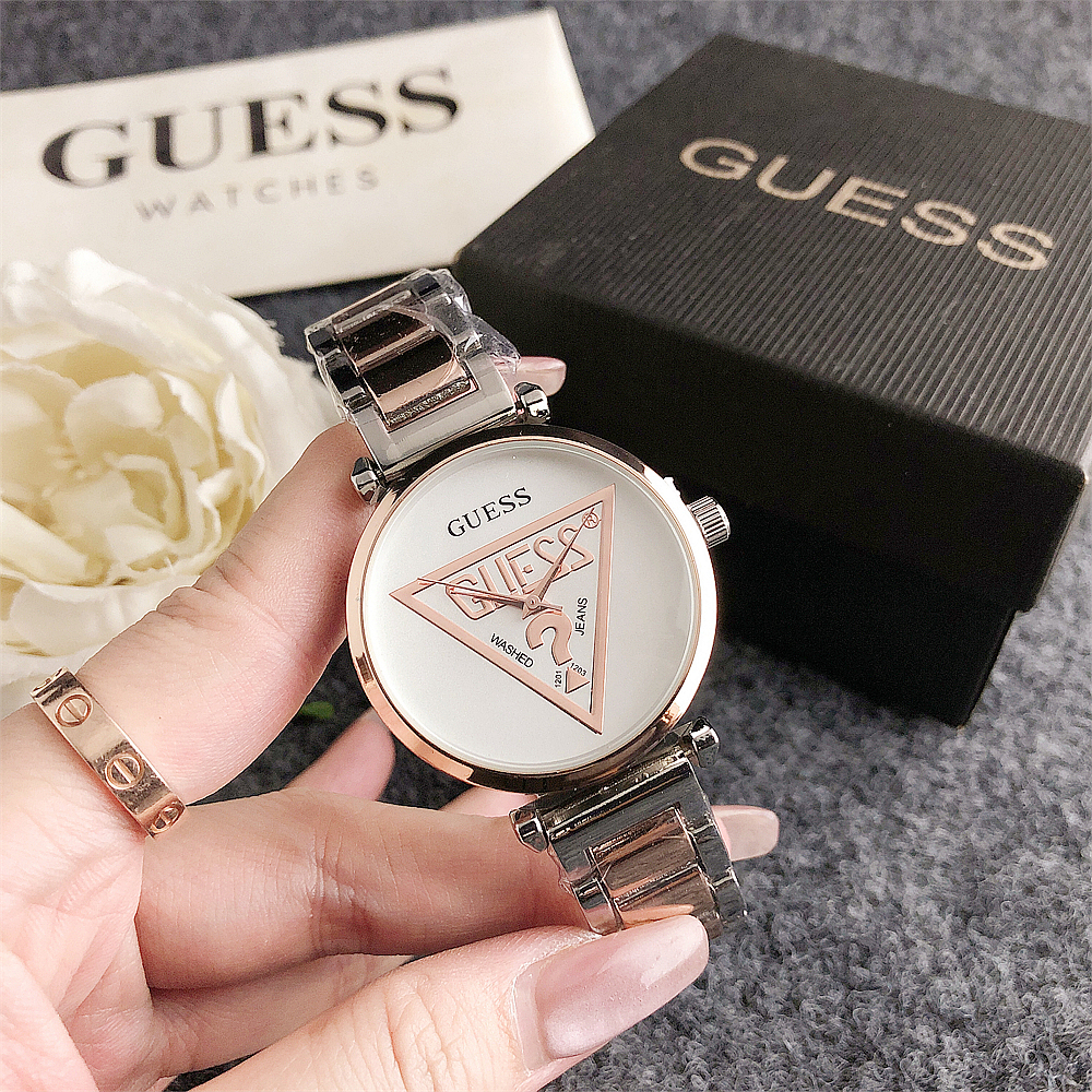 Guess Classic Fashion Quartz Movement Stainless Steel Strap National Watch Men 's Watch Stainless Steel Dial