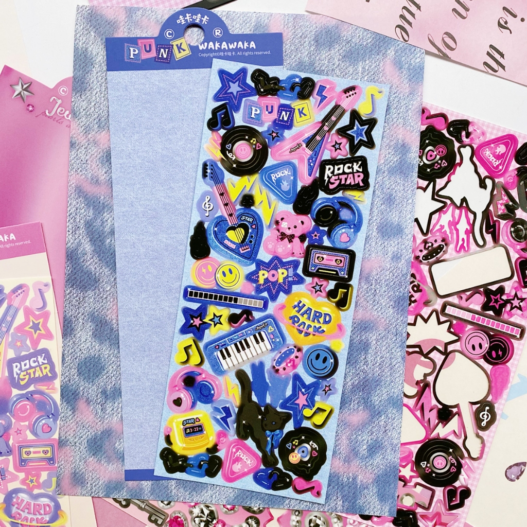 สติ๊กเกอร์เดี่ยว Gem Rock Bear คู่มือนักเรียน Cuckoo Card Element Sticker diy