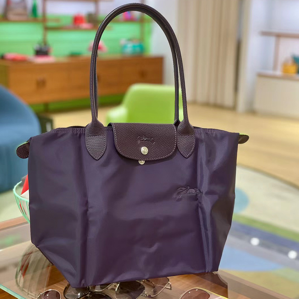 พร้อมสต็อกของแท้ 100% Longchamp Le Pliage สีเขียว 1899 2605/919 คอลเลกชันผู้หญิงสไตล์สุภาพสตรีกระเป๋าสะพายไหล่ไนลอนกระเป๋าถือ Tote กระเป๋า