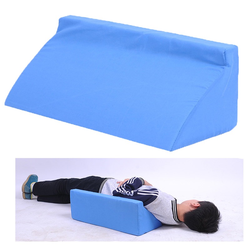DreamCradle หมอนรองเตียงทรงลิ่ม โฟมสามเหลี่ยมสีน้ำเงิน ซิปปกปิด หมอนรองนอนแบบถอดซักได้สำหรับหนุนหลัง