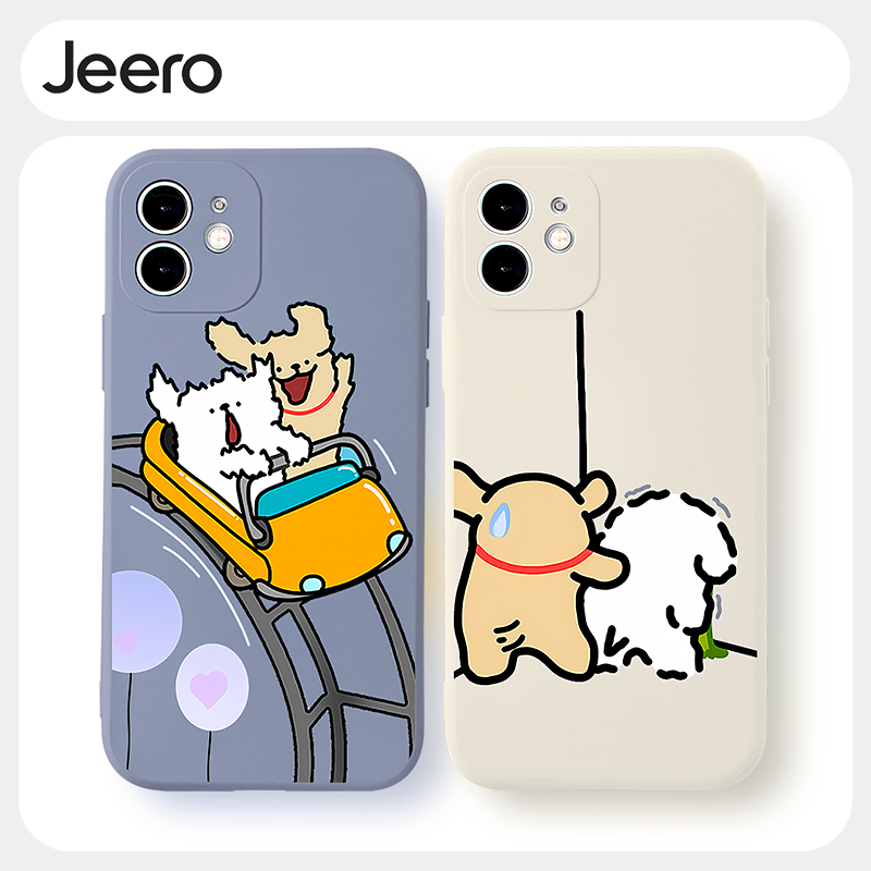 Jeero เคสคู่ เคสไอโฟน คู่รัก กันกระแทกซิลิโคนนุ่มการ์ตูนน่ารักตลก เคสโทรศัพท์ for iPhone 16 15 14 13 12 11 Pro Max SE 2020 X XR XS 8 7 6 6S Plus พลัส F4085