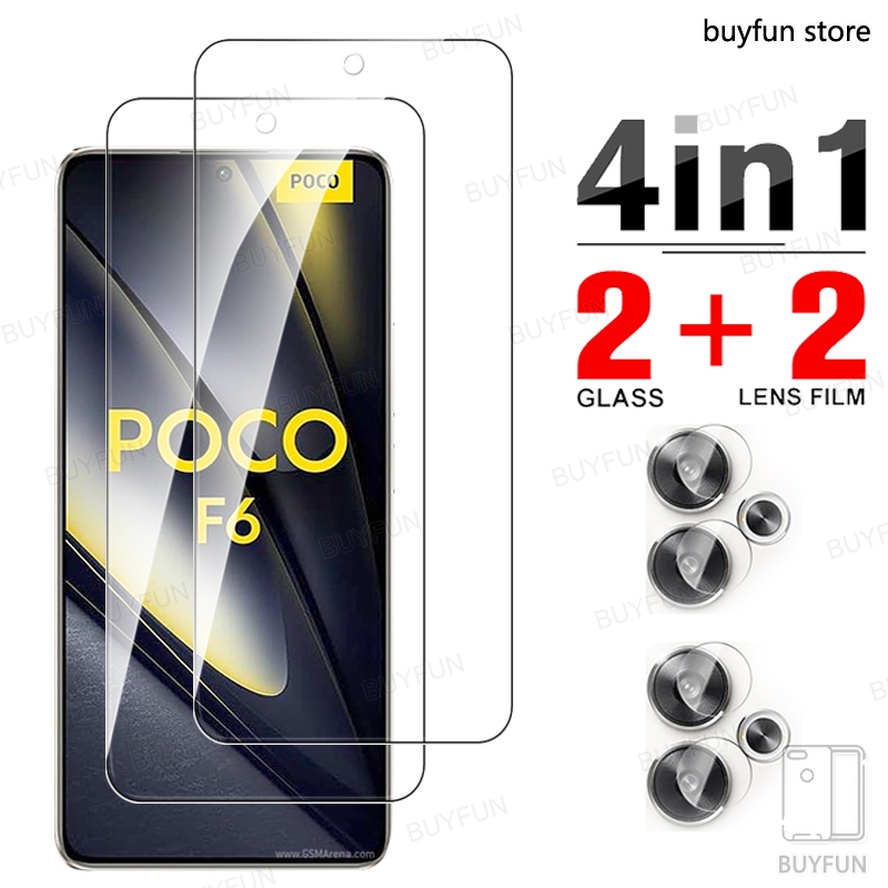 4in1 กล ้ องเลนส ์ ป ้ องกันหน ้ าจอกระจกนิรภัยสําหรับ Xiaomi Poco F6 x6 M6 Pro kpoko F5 X5 Nfc