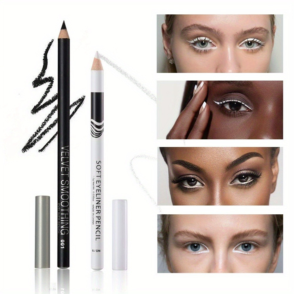 Menow 2 ชิ ้ น/set Eye Contour Liner เครื ่ องสําอางอายไลเนอร ์ สีขาว Perncil สําหรับผู ้ หญิงติดทนนาน