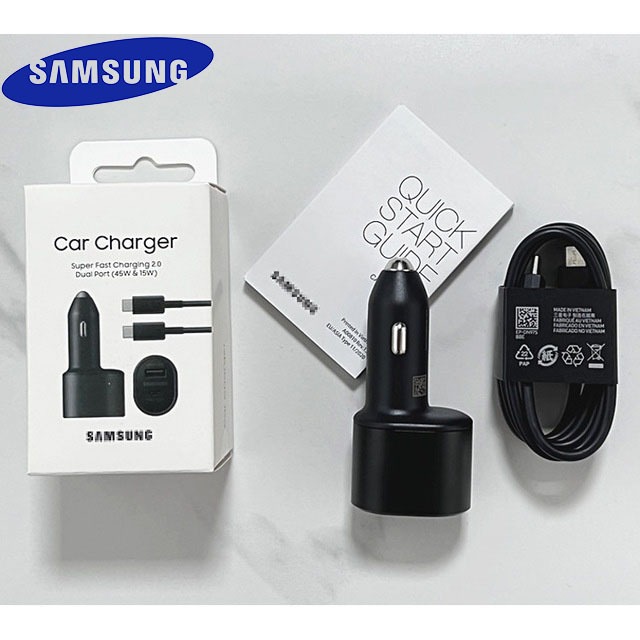Ep-l5300 SAMSUNG 60W Car Charger 45W Super Fast Charging 2.0 Dual Port EP-L5300XBEGWW USB Type C PD สําหรับ Galaxy S22 Ultra S21 หมายเหตุ 20