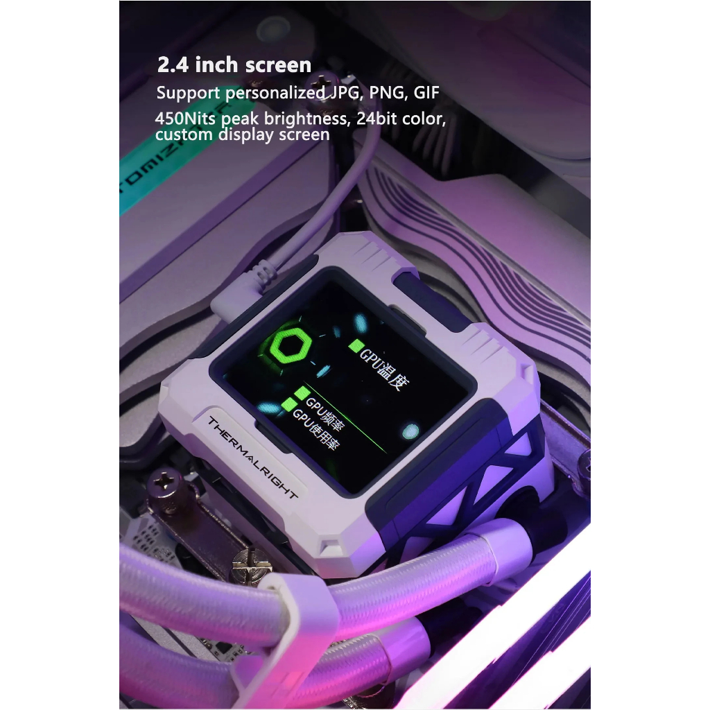 Thermalright FW240/360 ARGB CPU Liquid Cooler 2.4 นิ้ว IPS PWM ควบคุมปั๊มสีขาว 3300RPM 3 * PWM พัดลมสําหรับ AMD AM4/AM5 Intel 1150/1156/1200/1700/2011 (FRORIZEN WARFRFRFRAME)