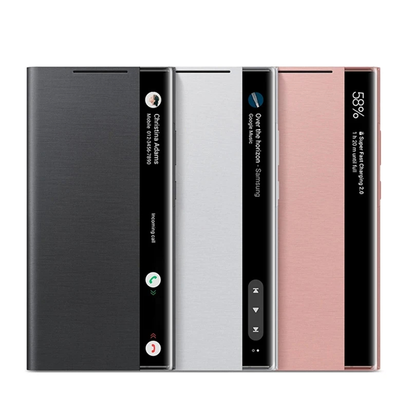 100% Original Samsung กระจกสมาร์ทดูกรณีพลิกสําหรับ Galaxy หมายเหตุ 20 / Note20 Ultra note20 5G โทรศัพท์ LED ฝาครอบ S-View กรณี EF-ZN985