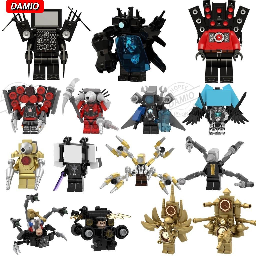 [งานสมบูรณ์ล่าสุด 2-1] โถสุขภัณฑ์ Man vs Monitor Skibidi ตุ๊กตาบล็อกตัวต่อโถสุขภัณฑ์ [B0347]