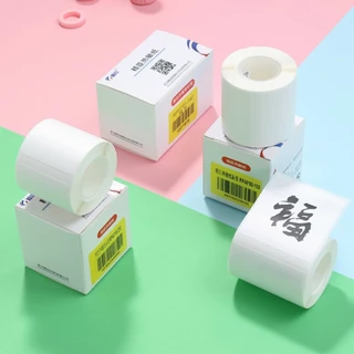 Original Niimbot B21/B3S/B1/B203 สีสันสีขาวโปร ่ งใสสติกเกอร ์ ป ้ ายกาวในตัวกันน ้ ําราคากระดาษความร ้ อน