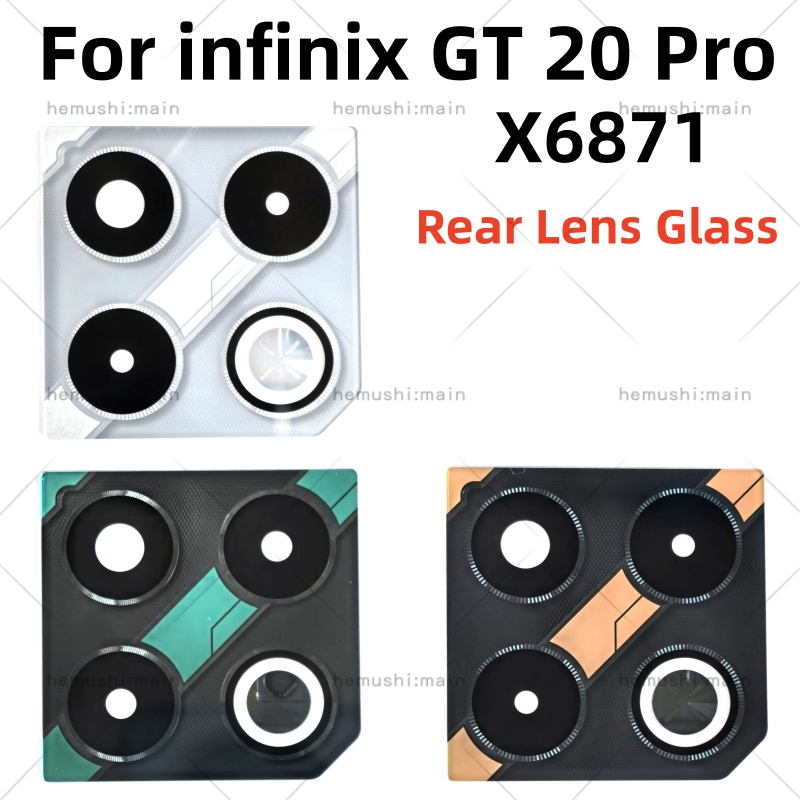 เลนส ์ กระจกกล ้ องหลังด ้ านหลังสําหรับ infinix GT 20 Pro X6871 เปลี ่ ยนพร ้ อมสติกเกอร ์ กาว