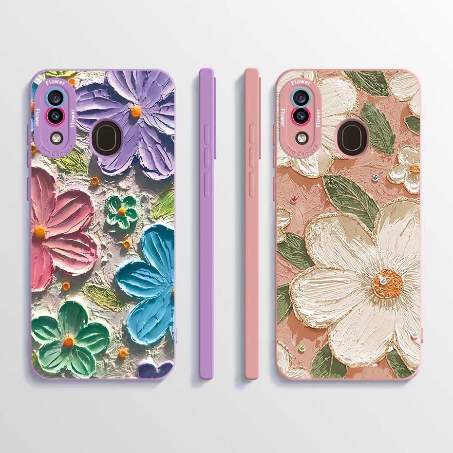 สําหรับ Samsung Galaxy A20 A30 A20S ดอกไม ้ ทาสีกรณีกันกระแทกกล ้ องป ้ องกันปลอกซิลิโคนอ ่ อนนุ ่ ม