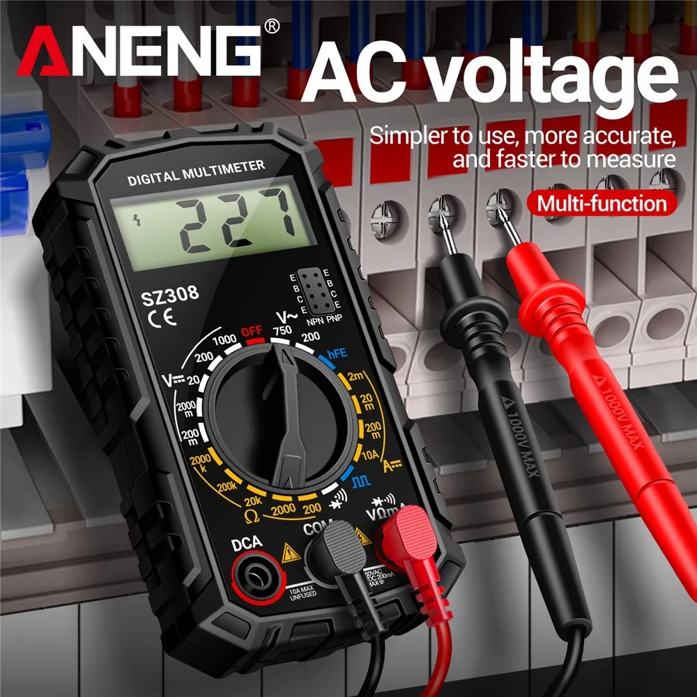 🚚สต็อกพร้อมในกรุงเทพ🚚 Aneng SZ308 มัลติมิเตอร ์ แบบดิจิตอล AC/DC โวลต ์ มิเตอร ์ แอมป ์ มิเตอร ์ 199