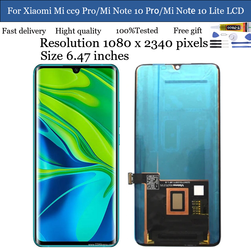 6.47 "จอแสดงผลต้นฉบับสําหรับ Xiaomi Mi CC9 PRO จอแสดงผล LCD Touch Screen Digitizer Assembly สําหรับ 