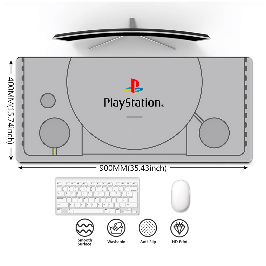 แผ่นรองเมาส์สําหรับเล่นเกม ขนาดใหญ่ญี่ปุ่นเกมโฮสต์ Playstation แผ่นรองเมาส์กันน้ํากันลื่นแผ่นรองโต๊ะปรับแต่งรองเม้าส์สําหรับเล่นเกมขยาย