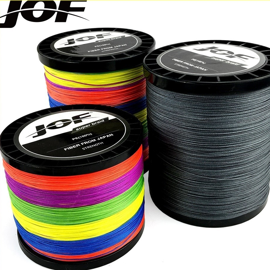 1000m JOF สายตกปลา PE สายถัก 4 เส้น ยาว 1000 เมตร แรงม้าสูง X4/X8/X9 PE4 PE8 PE9