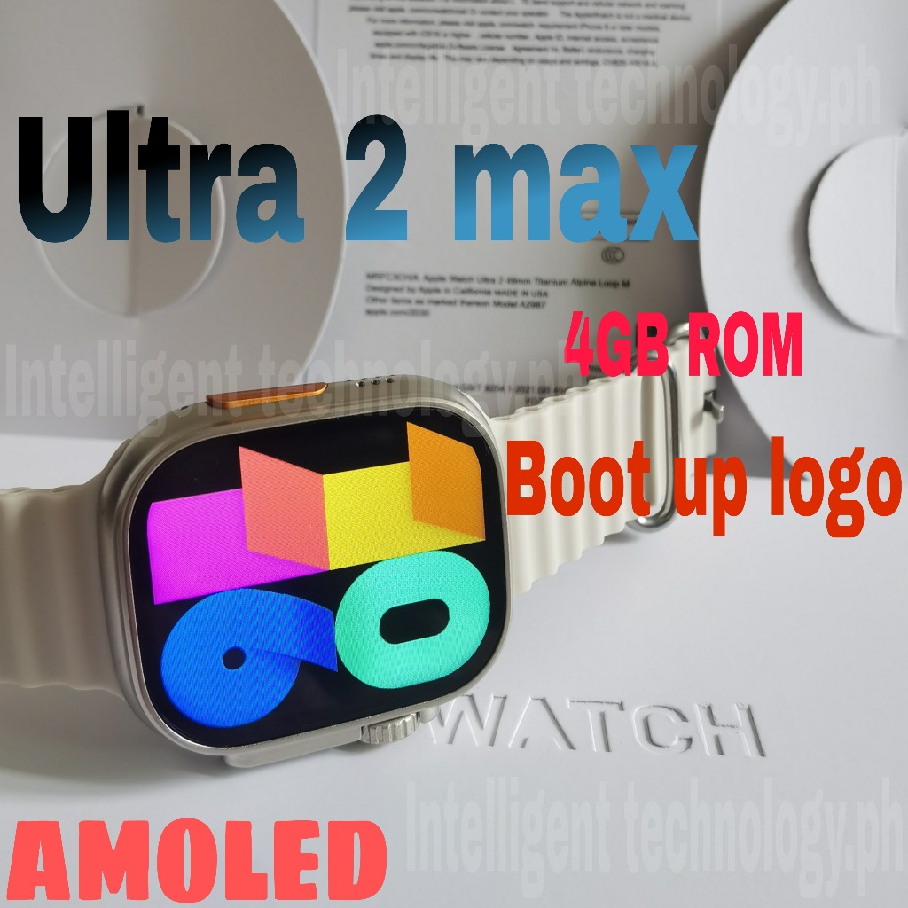 ใหม่ Boot up โลโก้ AMOLED 49 มม.Ultra2 Max smartwatch ผู้ชายและผู้หญิง 4GB ROM เพลงอัลบั้ม smartwatc