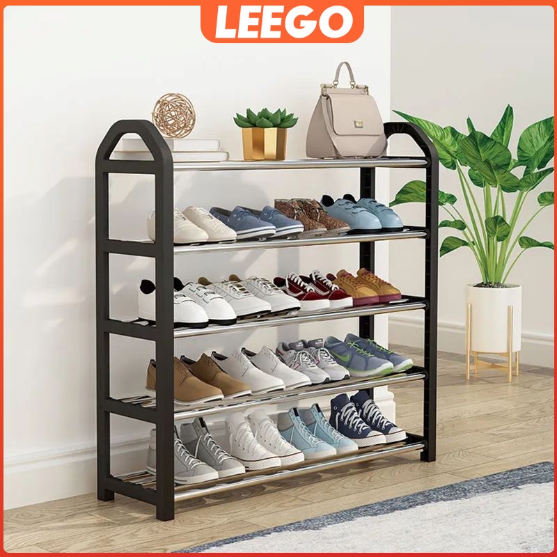 【รับประกัน 1 ปี】Leego ชั้นรองเท้า หลายชั้น ชั้นเก็บของแบบวางซ้อน 4ชั้น ชั้นลองเท้า 3/4/5ชั้น 2สี อเนกประสงค์ ที่เก็บรองเท้าโครงเหล็กขนาด โครงสร้างแข็งแรง สแตนเลส