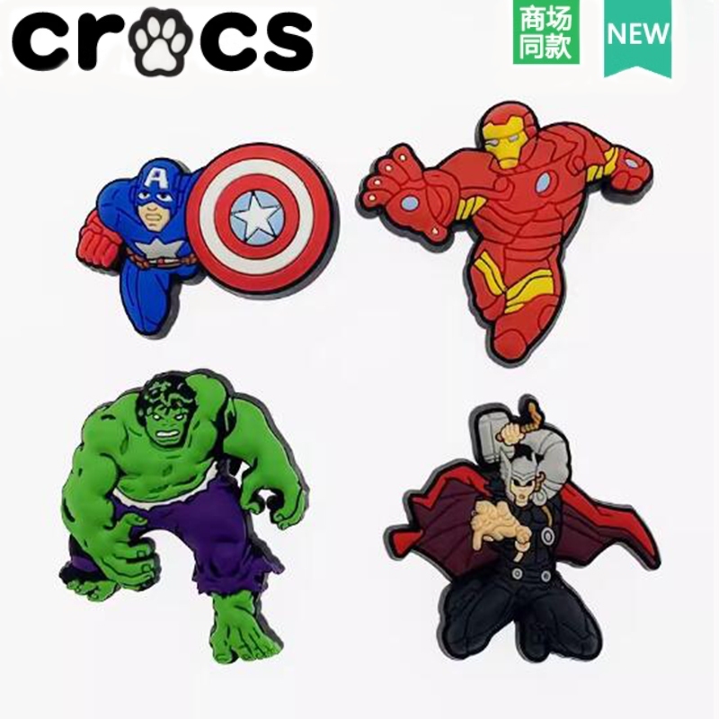Crocs Hole รองเท้ารองเท้าดอกไม้ตกแต่งหัวเข็มขัด Carlo Chi อุปกรณ์เสริมรองเท้าหัวเข็มขัดการ์ตูน DC Marvel Heroes Series Zhibixing