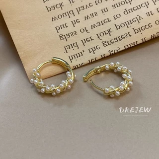 DREJEW เดรช 925 เงินเข็มระดับไฮเอนด์แสงหรูหราต่างหูมุกผู้หญิงฤดูร้อนการออกแบบเฉพาะต่างหูสไตล์ใหม่