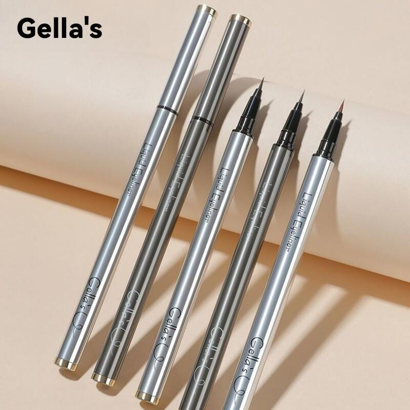 Gellas Liquid Eyeliner Silver Liquid Eyeliner ติดทนนานเป็นพิเศษ กันน้ําและกันเหงื่อ แห้งเร็ว ไม่เลอะง่าย