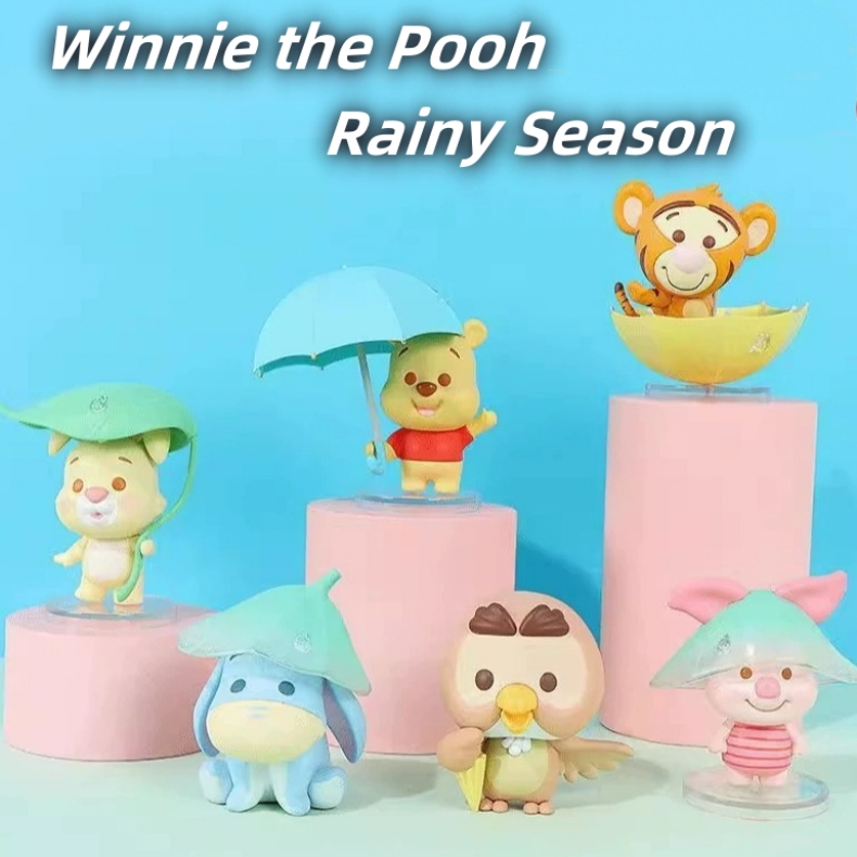 Disney Winnie the Pooh Rainy Season Blind Boxes Toy Collection Gift Piglet Eeyore