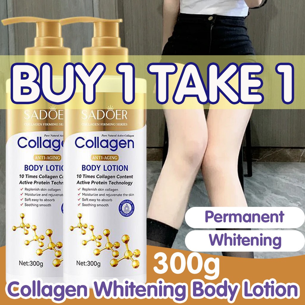 ซื้อ 1 TAKE 1300g Collagen Whitening Body Lotion ที่มีประสิทธิภาพถาวร Whitening Anti-Wrinkle Anti Aging Body Lotion
