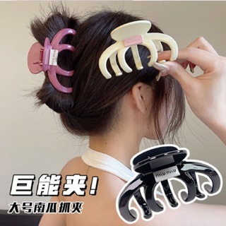 10 ซม.ขนาดใหญ ่ Shark คลิปใหม ่ แฟชั ่ น 4 สีฟักทอง Hairpin Glossy อะคริลิคคลิปผมสําหรับสาวผู ้ หญิงอุปกรณ ์ เสริมผม