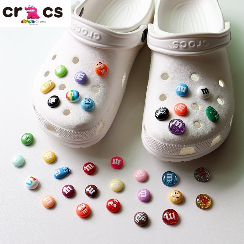 Crocs Jibbitz น่ารักการ์ตูนรองเท้าตกแต่งจี้ Rainbow M Bean Series DIY รองเท้าตกแต่งหัวเข็มขัดอุปกรณ์เสริม