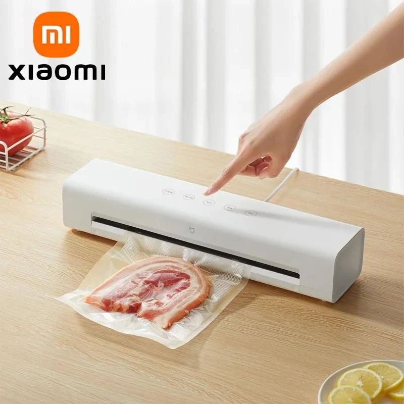 Xiaomi Mijia เครื ่ องซีลสูญญากาศอัตโนมัติ MJFKJ06XM -70KPa ยาวซีลดูดสูง 300 มม.ระบบซีลอากาศอาหาร