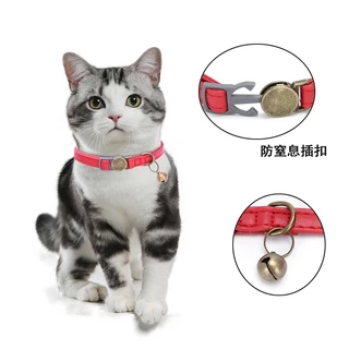 ปลอกคอแมวสั่งทำ สาย PU ปรับได้ หัวเข็มขัดนิรภัย ผ้าคอร์ดูรอย