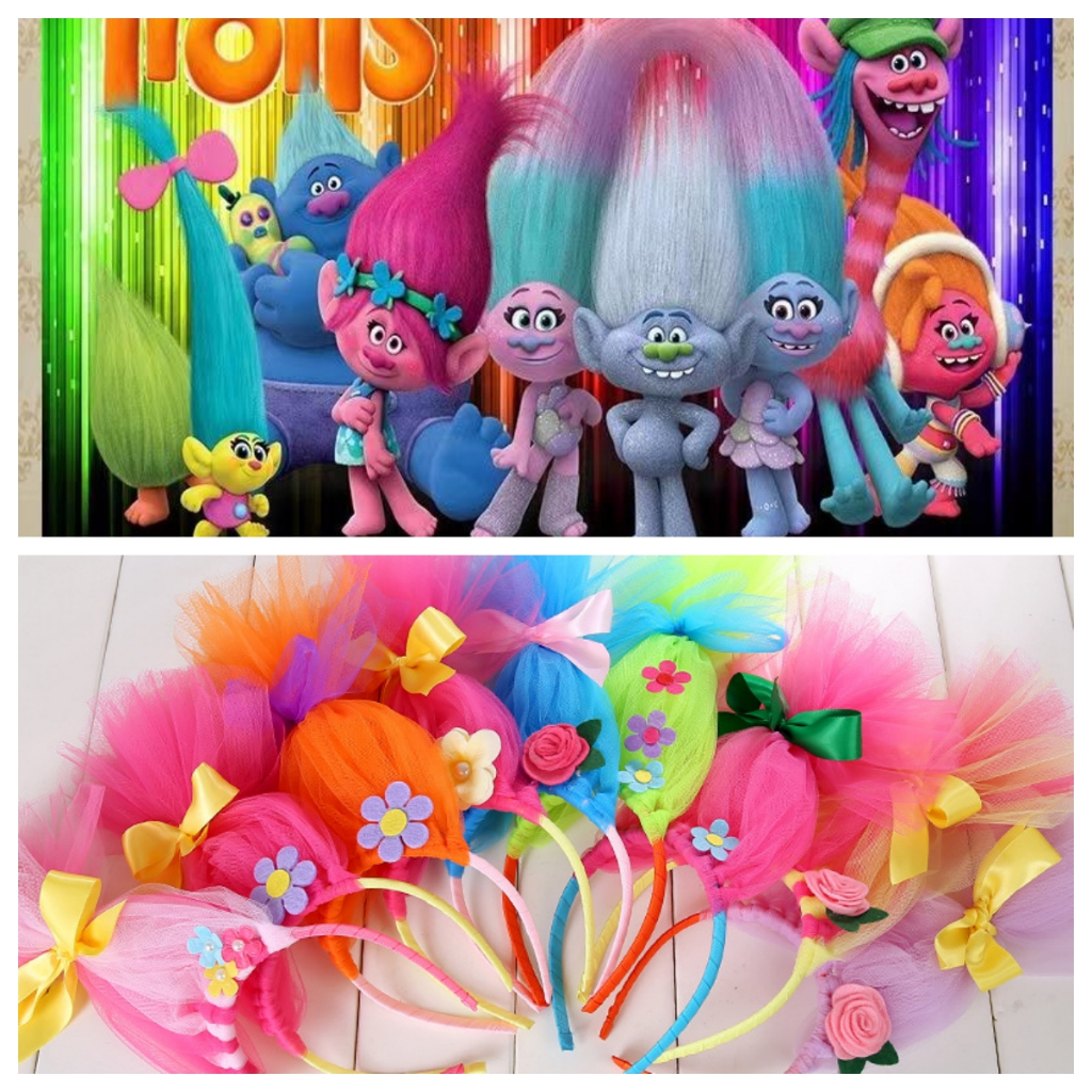 Shiningstars Trolls ผมแถบคาดศีรษะการ ์ ตูนน ่ ารักเด ็ กสาวแถบคาดศีรษะสาว Headdress อุปกรณ ์ เสริมผม