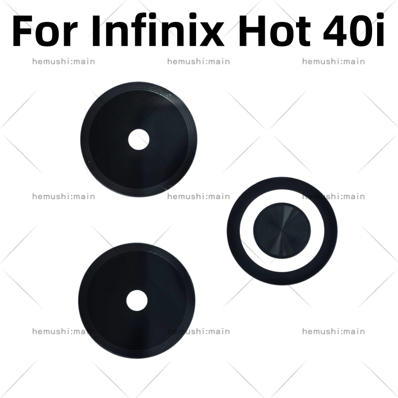 เลนส์กล้องด้านหลังด้านหลังสําหรับ Infinix Hot 40i X6528 X6528B เปลี่ยนด้วยสติกเกอร์กาว