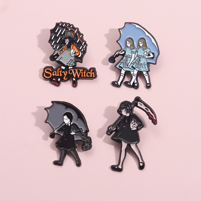 ทีวีแสดงวันพุธ Addams เข ็ มกลัด Pins Badge Punk Girl เข ็ มกลัดป ้ ายโลหะอุปกรณ ์ เสริมภาพยนตร ์ ของขวัญสําหรับเพื ่ อน