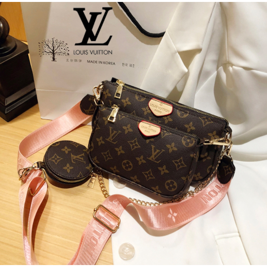 กระเป๋าสะพายข้าง,กระเป๋าสะพาย Messenger Tote bag Women Sling Shoulder bag 3 in 1 bag
