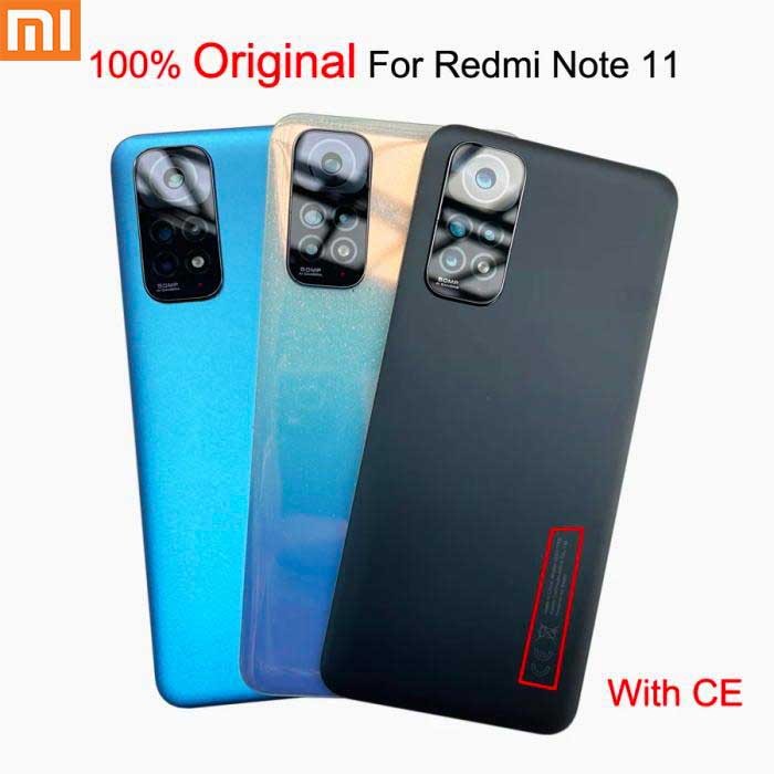 ฝาครอบแบตเตอรี่ ของแท้ 100% สําหรับ Xiaomi Redmi Note 11 2201117Tg เคสประตูหลัง พร้อมกรอบเลนส์กล้อง อะไหล่ซ่อม