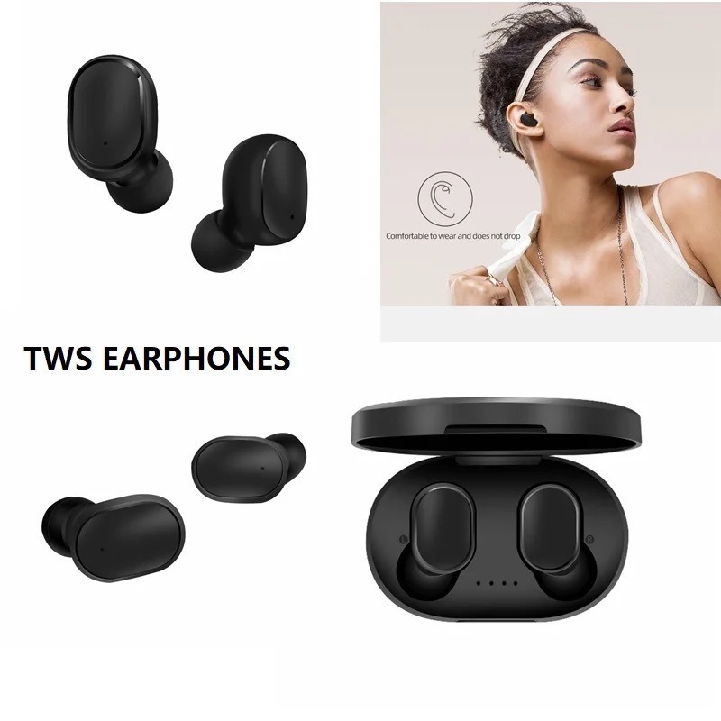 ซื้อ 1 ฟรี 1 นาฬิกาEarbuds A6S หูฟังไร้สายพร้อมเคส, หูฟังบลูทูธขนาดเล็กเข้ากันได้กับ IOS และ Android, หูฟัง TWS ลดเสียงรบกวน