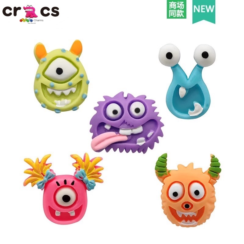 Jibbitz crocs อุปกรณ์เสริมรองเท้าสามมิติชิ้นเดียวลายสัตว์ประหลาดรองเท้าตกแต่งหัวเข็มขัด