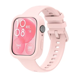 สายซิลิโคนพร้อมฝาครอบเคสเปลี่ยนวงสําหรับ Huawei Watch Fit 5 4 Pro 3 2 / Huawei Watch Fit รุ่นพิเศษ
