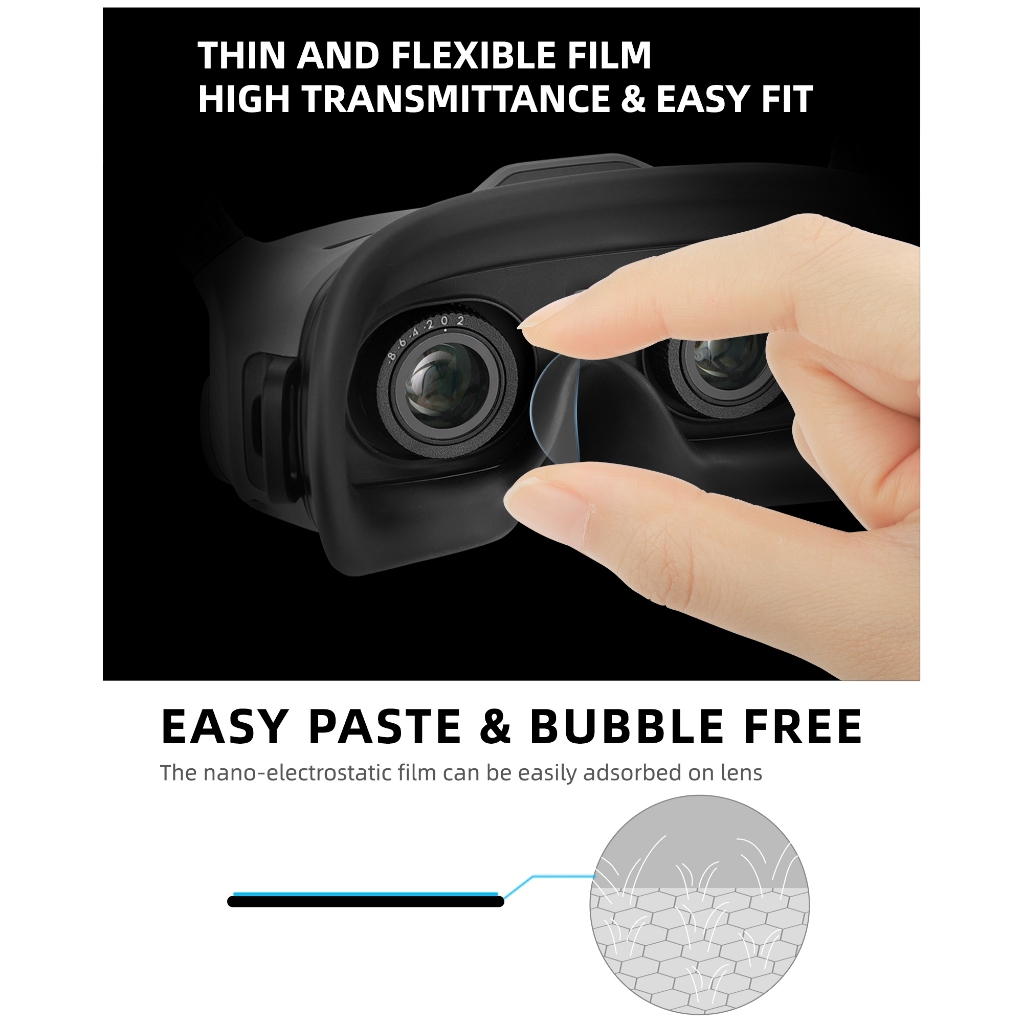 4 ชิ ้ น/set DJI AVATA กระจกนิรภัยป ้ องกันฟิล ์ ม Goggles, 2 เลนส ์ Protectors Accessoriess, ความละเอียดสูงและความโปร ่ งใสสูง