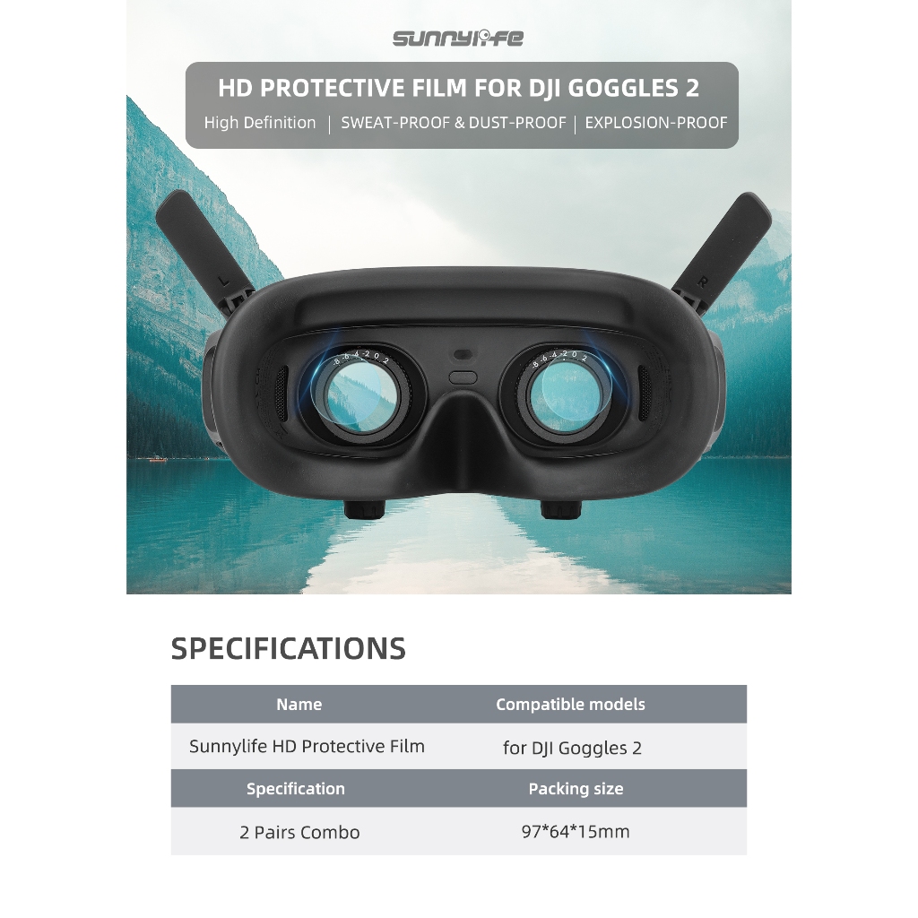 4 ชิ ้ น/set DJI AVATA กระจกนิรภัยป ้ องกันฟิล ์ ม Goggles, 2 เลนส ์ Protectors Accessoriess, ความละเอียดสูงและความโปร ่ งใสสูง