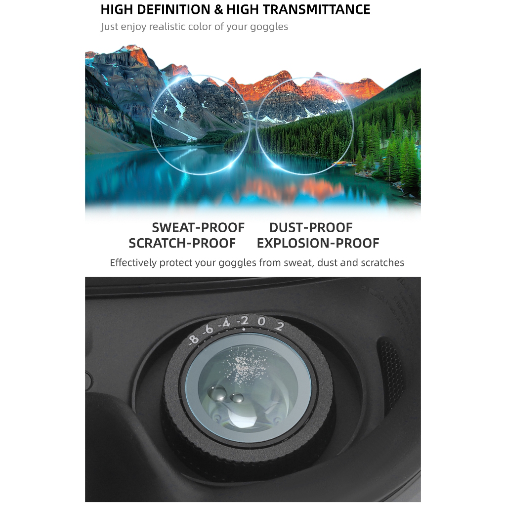 4 ชิ ้ น/set DJI AVATA กระจกนิรภัยป ้ องกันฟิล ์ ม Goggles, 2 เลนส ์ Protectors Accessoriess, ความละเอียดสูงและความโปร ่ งใสสูง