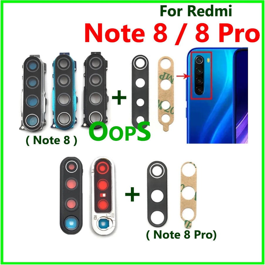 เลนส์กล้องด้านหลังสําหรับ Xiaomi Redmi Note 8 Pro Note8 เลนส์กล้องขนาดใหญ่พร้อม Ahesiver