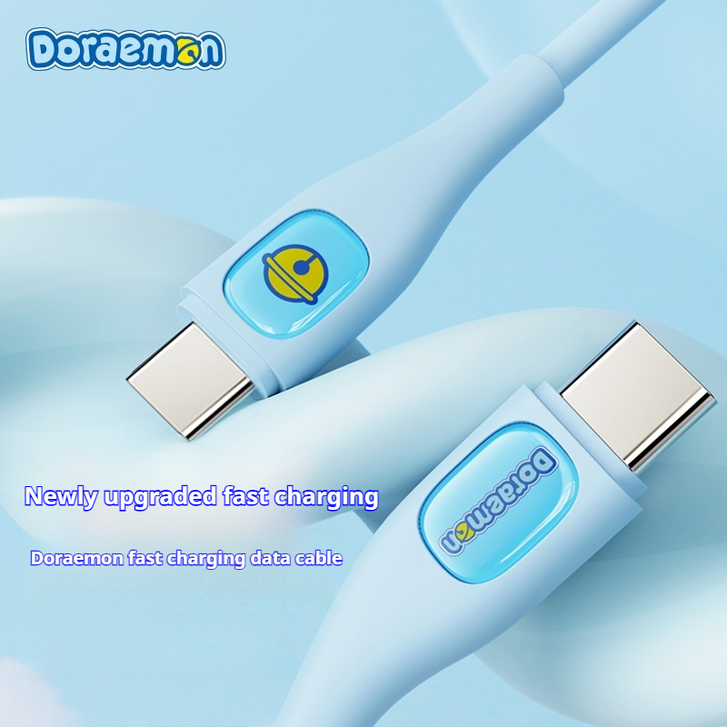 สายชาร์จโทรศัพท์มือถือ 60W แบบชาร์จเร็ว ลายการ์ตูนโดราเอมอน