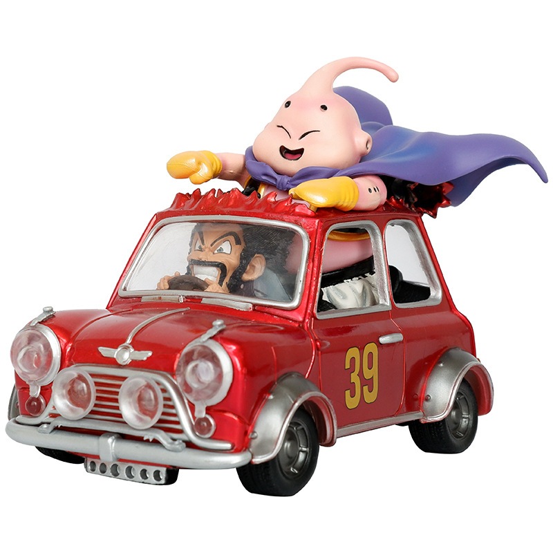 12.5 ซม.อะนิเมะ Dragon Ball Z ไขมัน Buu พร้อม Hercule ไดรฟ์รถ Majin Buu แหวนชื่อ Mark PVC ตัวเลขการกระทําเดสก์ท็อปตกแต่งตุ๊กตาของเล่น