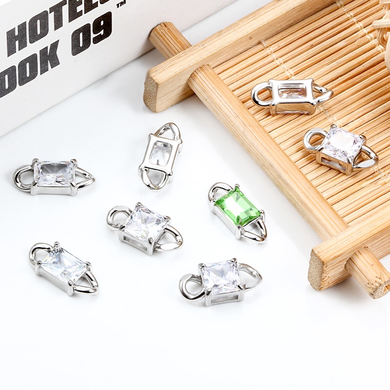 Finishing Polish Diamond Square Shape Charms 2 หลุมจี้ต่างหูต่างหูสร้อยข้อมือเครื่องประดับทําอุปกรณ์ Diy ผลการค้นหาอุปกรณ์เสริม