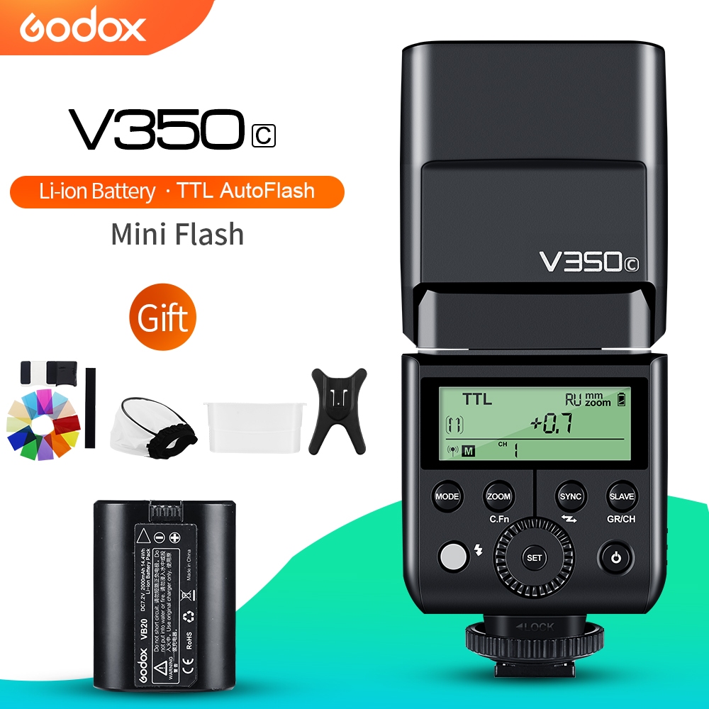 Godox V350 TTL 1/8000s HSS 2.4G กล ้ องแฟลช Speedlite แบตเตอรี ่ 2000mAh ในตัว