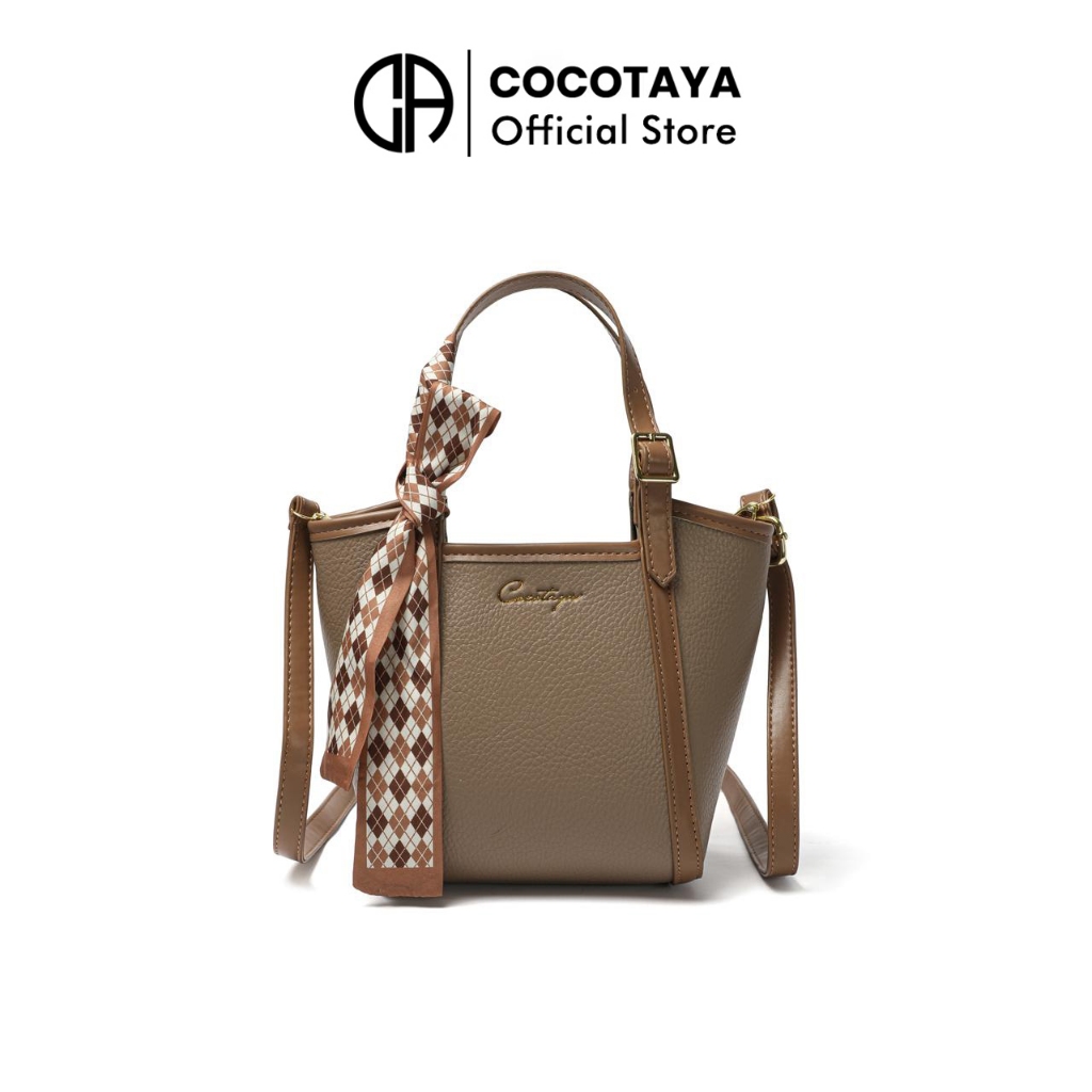 (COCOTAYA)กระเป๋าถือหนัง PU แฟชั่น มีริบบิ้น 1 เส้น